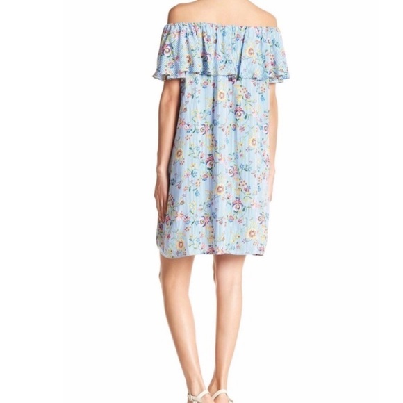 Soprano Off The Shoulder Striped/Floral Dress Sz S - Picture 9 of 10